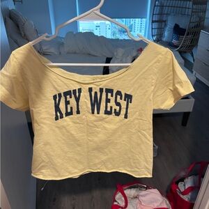 Brandy Melville butter yellow off the shoulder key west top